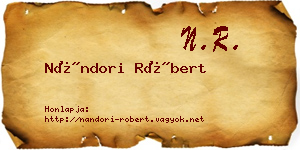 Nándori Róbert névjegykártya